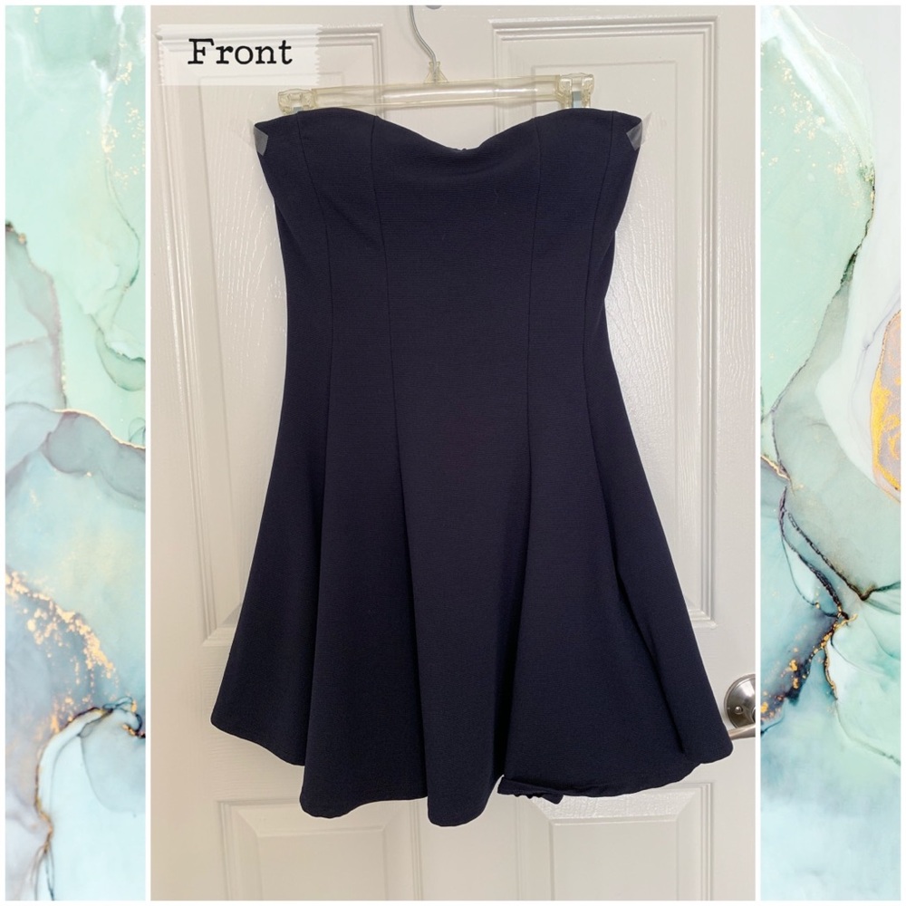 Dark Blue Strapless Mini Dress